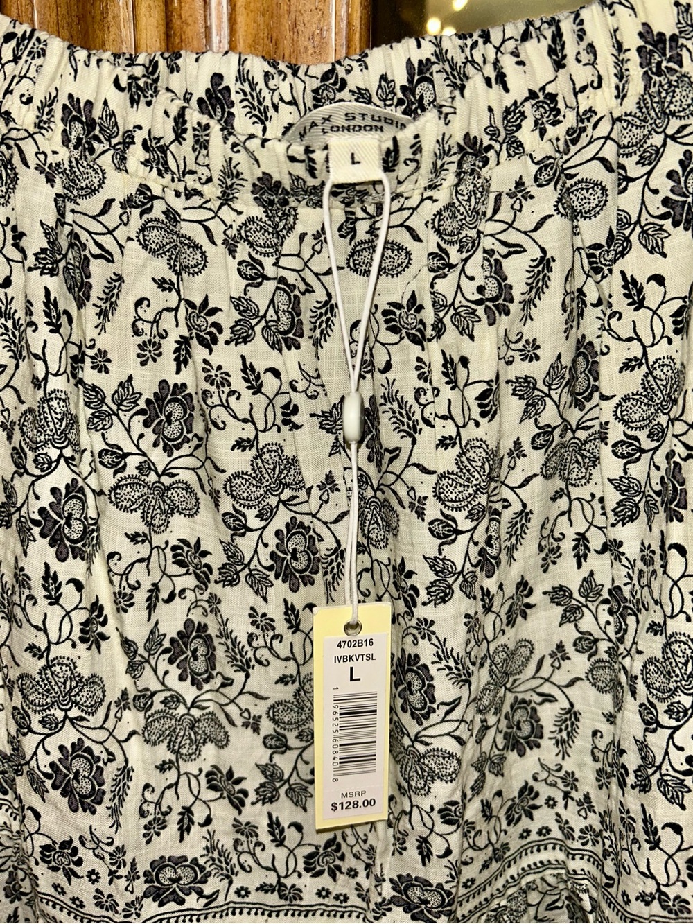 Max Studio Cream and Black Floral Maxi Skirt - Picture 3 of 5
